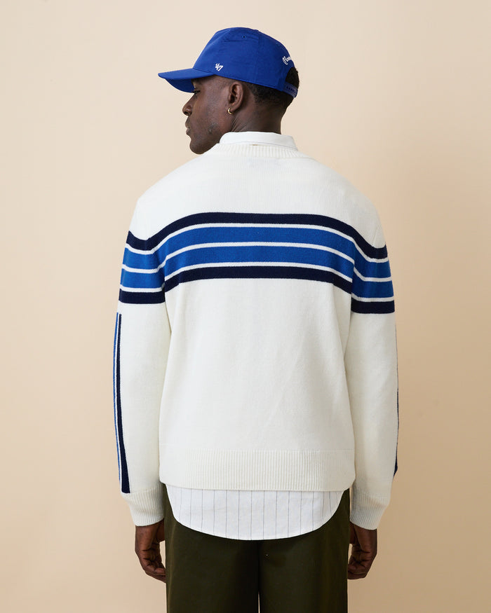 Cashmere Sport Stripe Sweater Cream