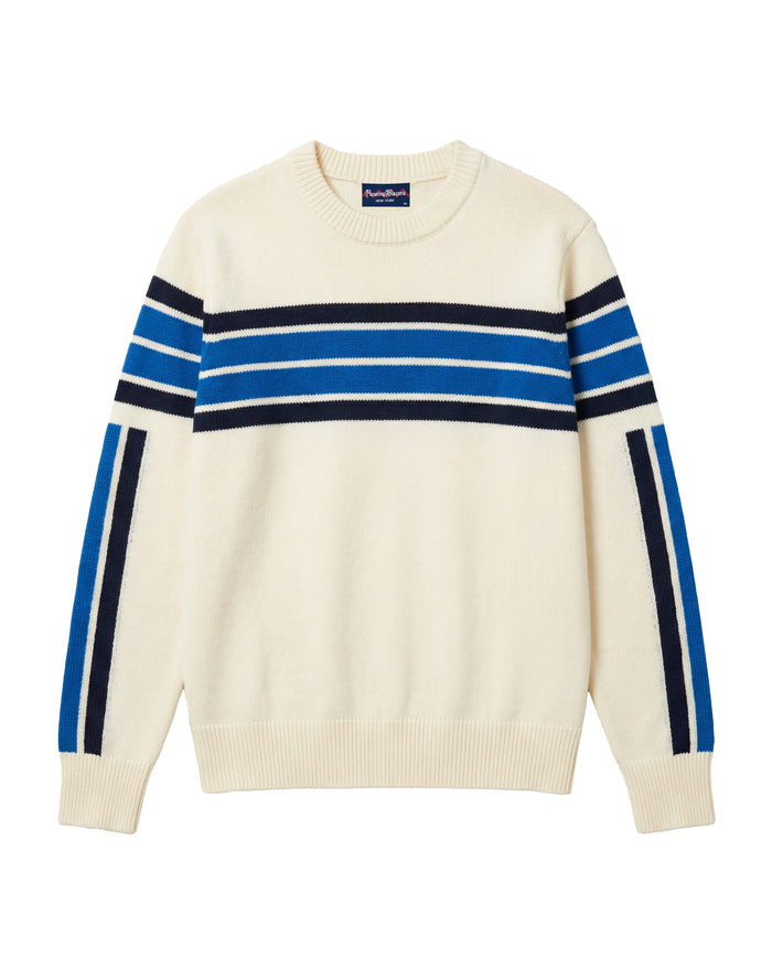 Cashmere Sport Stripe Sweater Cream