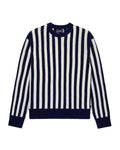 Cashmere Striped Sweater Navy and Cream Stripe
