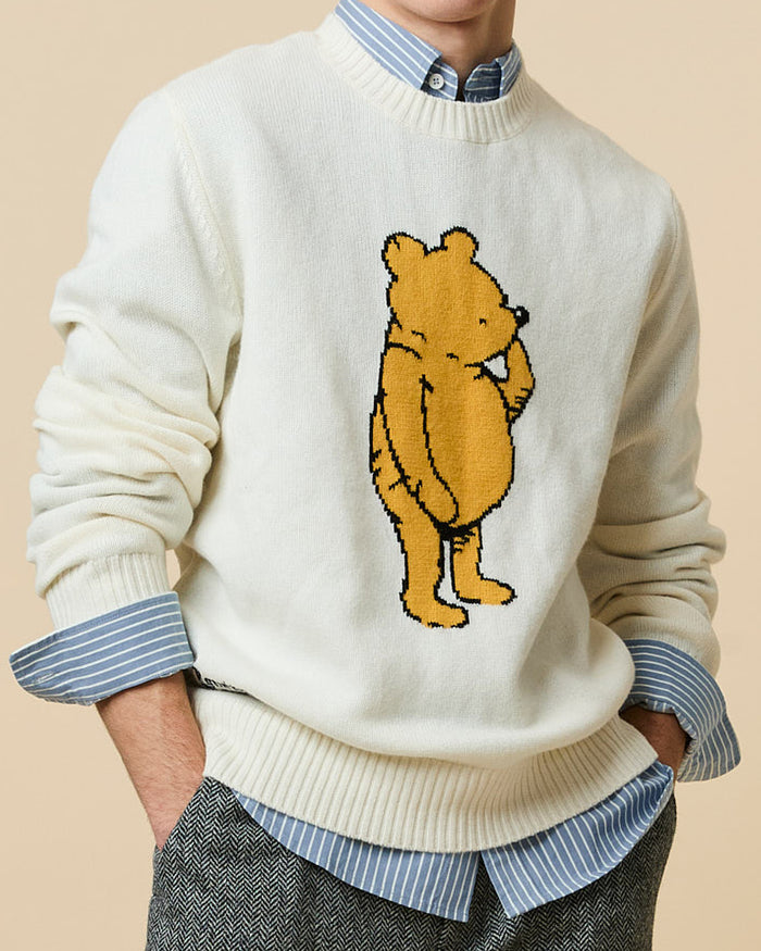 Cashmere Winnie-the-Pooh Sweater White