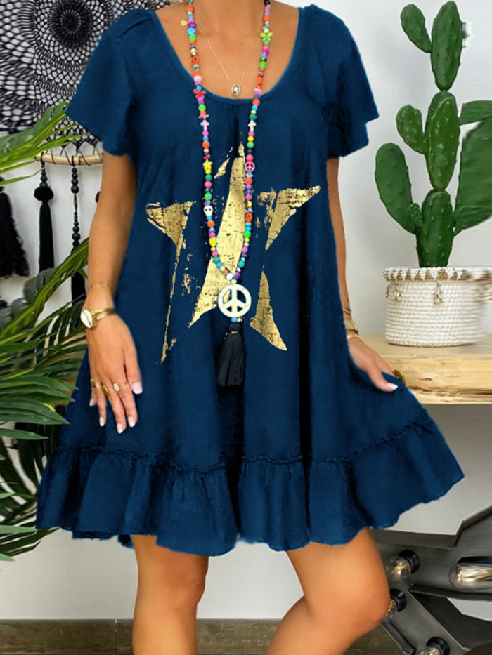 Casual Fashion Pentagram Print Dress