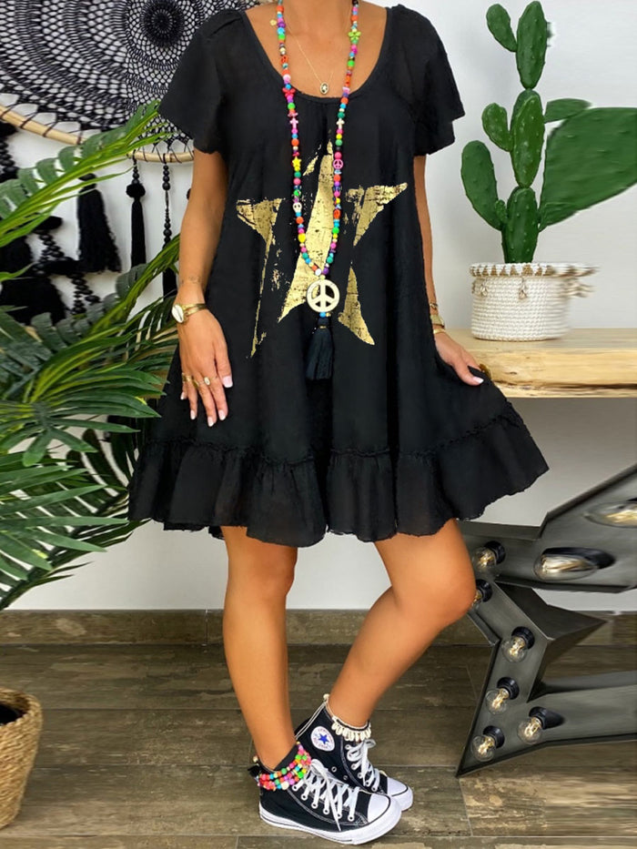 Casual Fashion Pentagram Print Dress