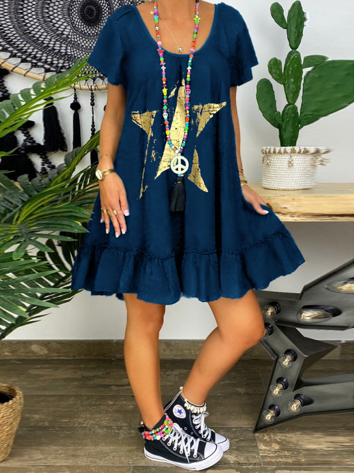 Casual Fashion Pentagram Print Dress