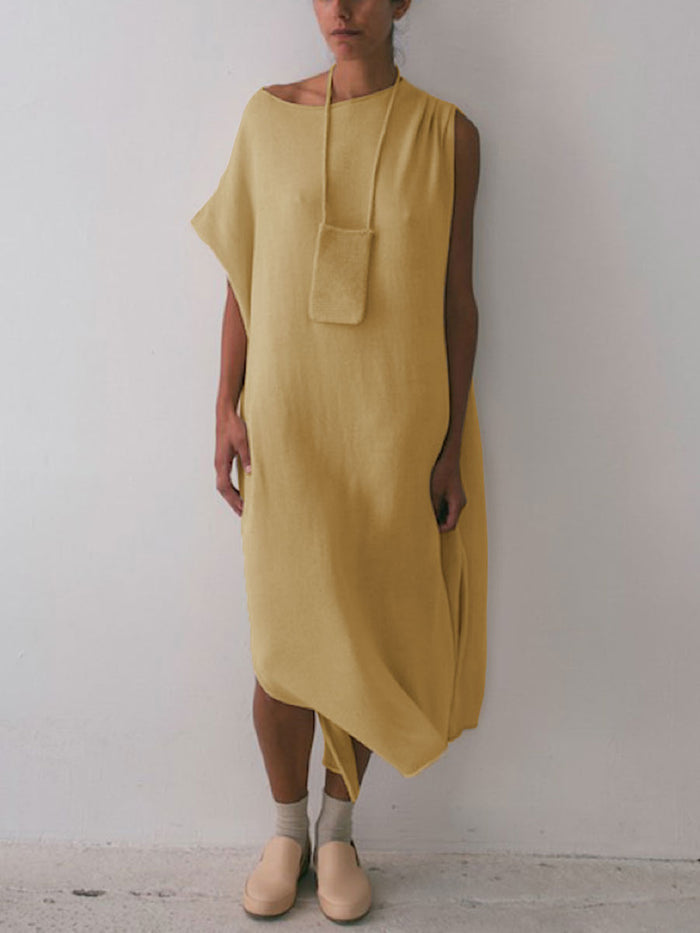 Casual Fashion Solid Color Round Neck Dress