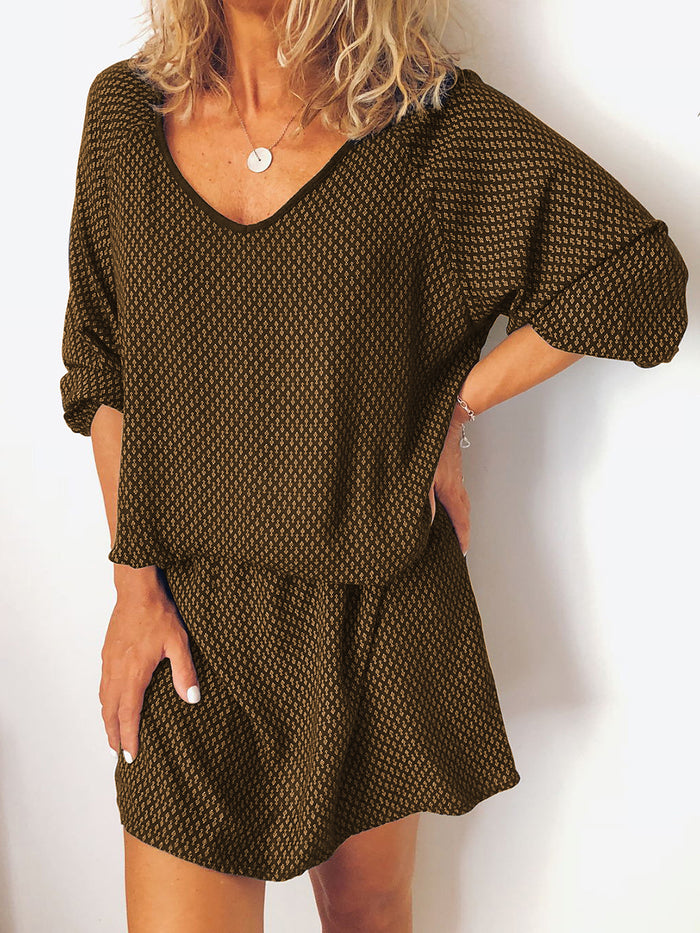 Casual Fashion V-Neck Dress