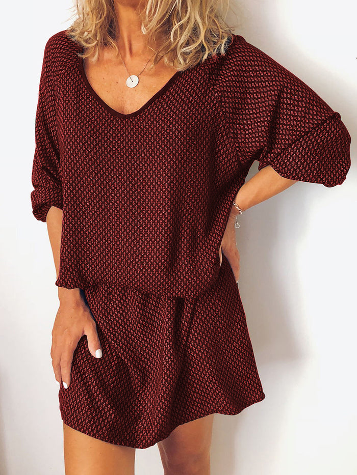 Casual Fashion V-Neck Dress