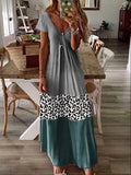 Casual Hanging Tricolor Stitching Leopard Print Dress