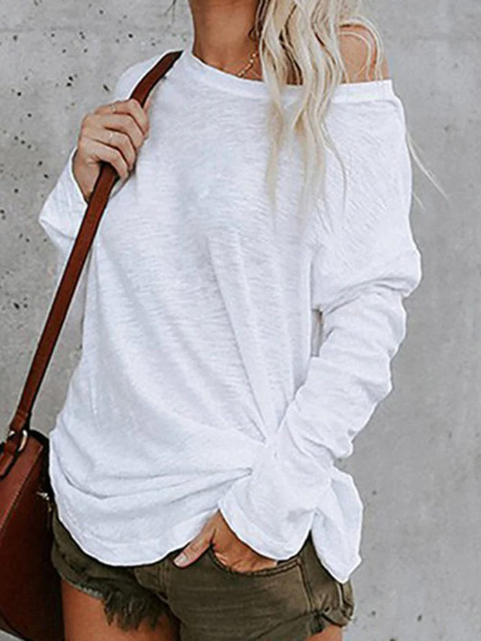 Casual Knitted Long-sleeved T-shirt Top