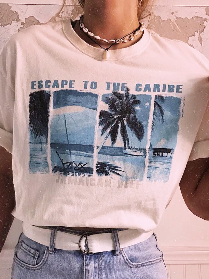 Casual Loose Coconut Short-sleeved T-shirt