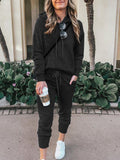 Casual Loose Hooded Top Two-piece Suit