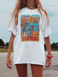 Casual Loose Letter Printed Short-sleeved T-shirt