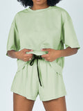 Casual Loose Round Neck Short Sleeve Suit