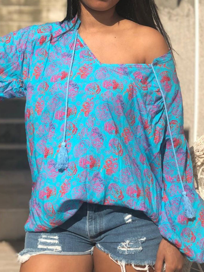 Casual Loose Skull Long Sleeve Top