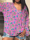 Casual Loose Skull Long Sleeve Top