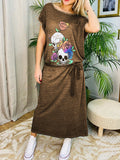 Casual Loose Skull Print Dress