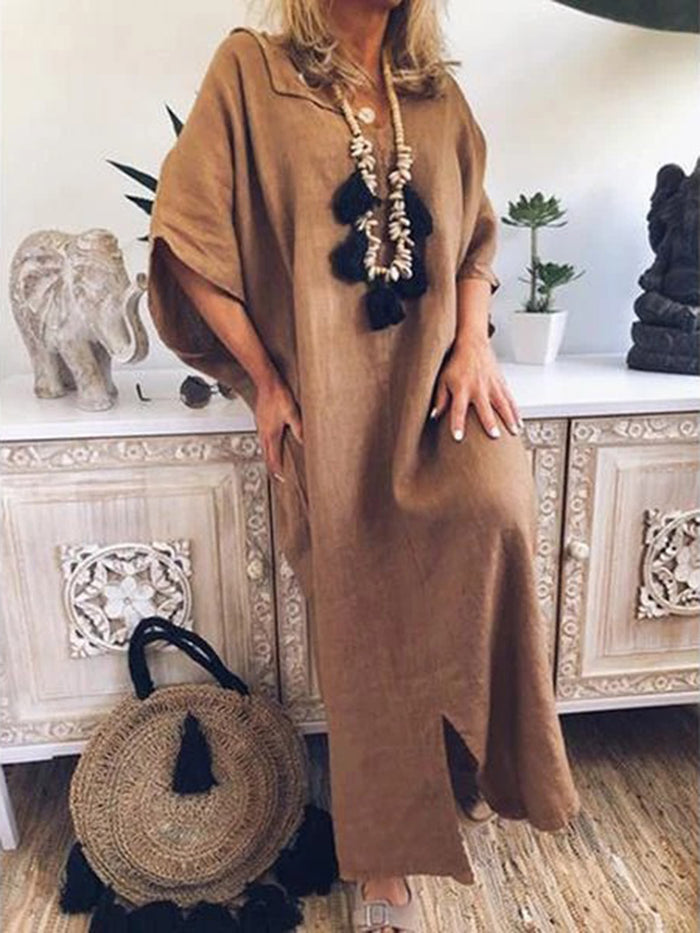 Casual Loose Solid Color Dress