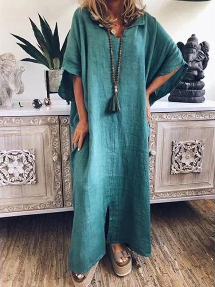 Casual Loose Solid Color Dress