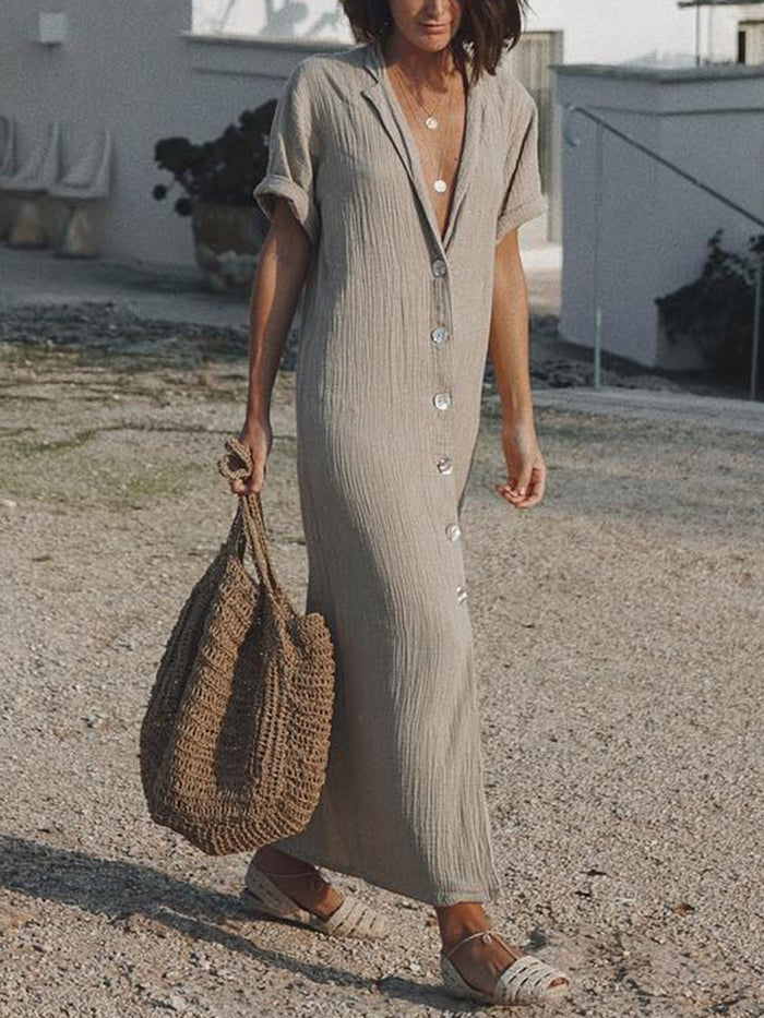 Casual Loose Solid Color Dress
