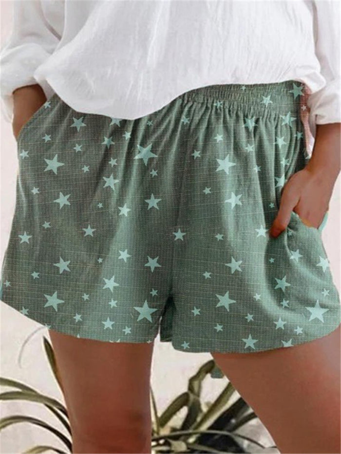 Casual Loose Star Print ShortsCasual Loose Star Print Shorts