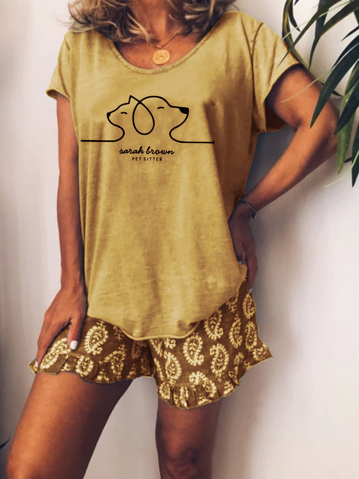 Casual Loose T-Shirt Shorts Suit