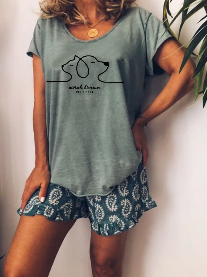 Casual Loose T-Shirt Shorts Suit