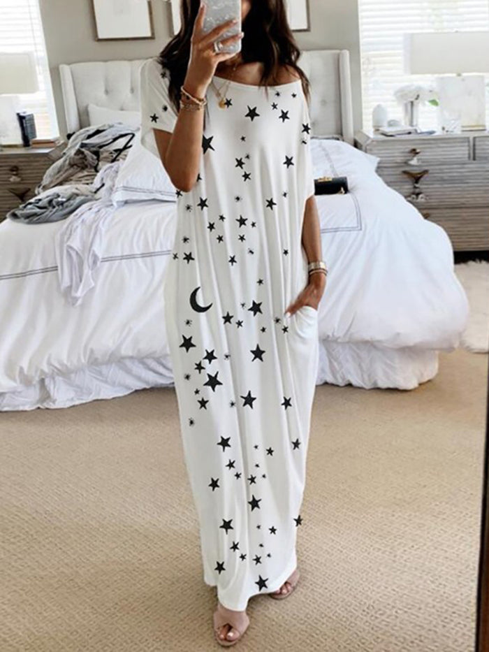 Casual Moon Star Print Dress