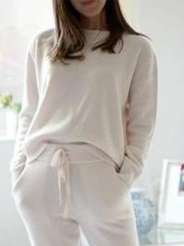 Casual Round Neck Knitted Suit Home Service