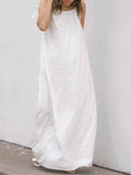 Casual Sleeveless Round Neck Solid Color Dress