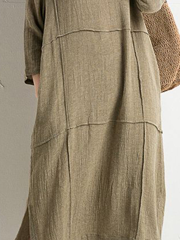 Casual Solid Color Fashion Line Split Dress