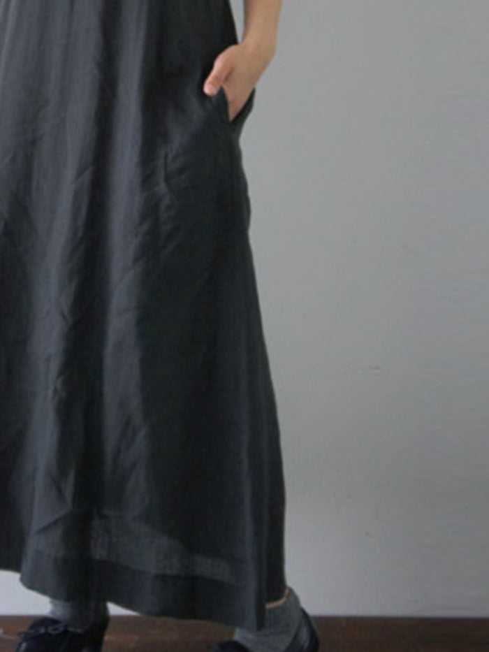 Casual Solid Color Fashion V-neck Dress