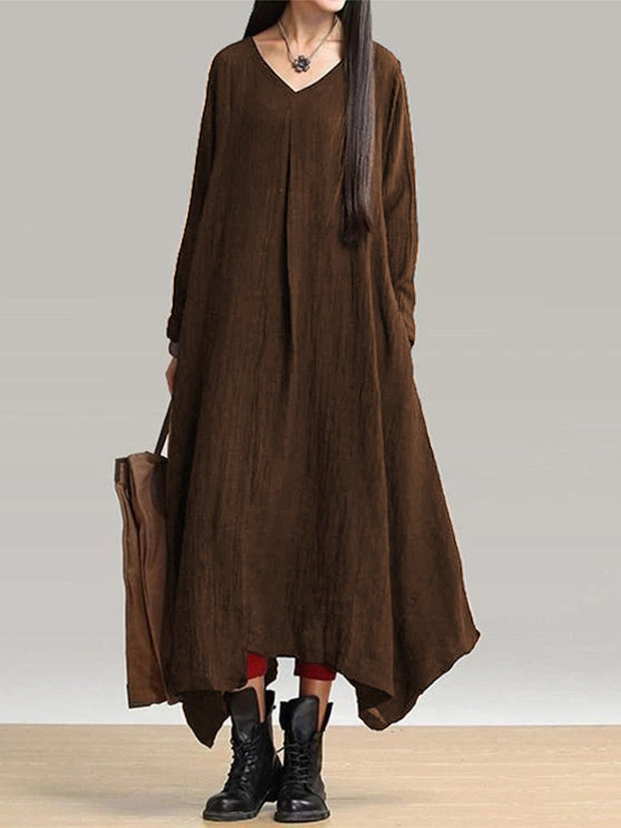 Casual Solid Color Fashion Wild Maxi Dress