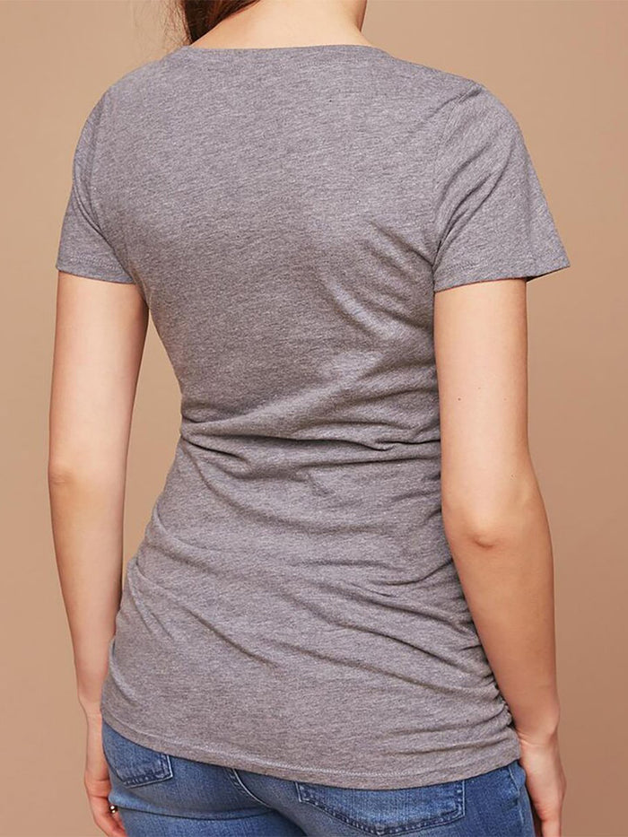 Casual V-neck Printed Maternity Top
