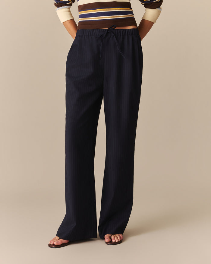 Cath Pinstripe Pant Navy Navy / XL