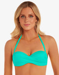 Roidal Ceylan Twist Bandeau Bikini Top - Menta - Simply Beach UK