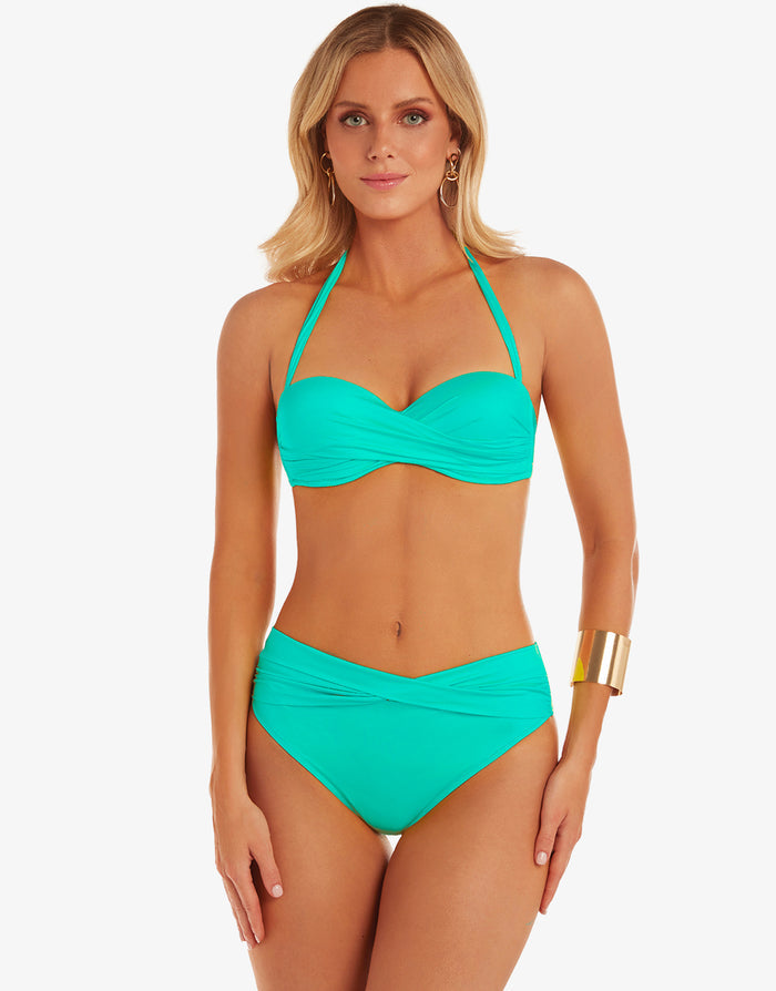 Roidal Ceylan Twist Bandeau Bikini Top - Menta - Simply Beach UK