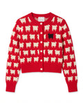 Charlotte Cotton Cropped Sheep Cardigan Red Red / XL
