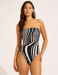 Seafolly Coastline DD Bandeau Swimsuit - Black - Simply Beach UK