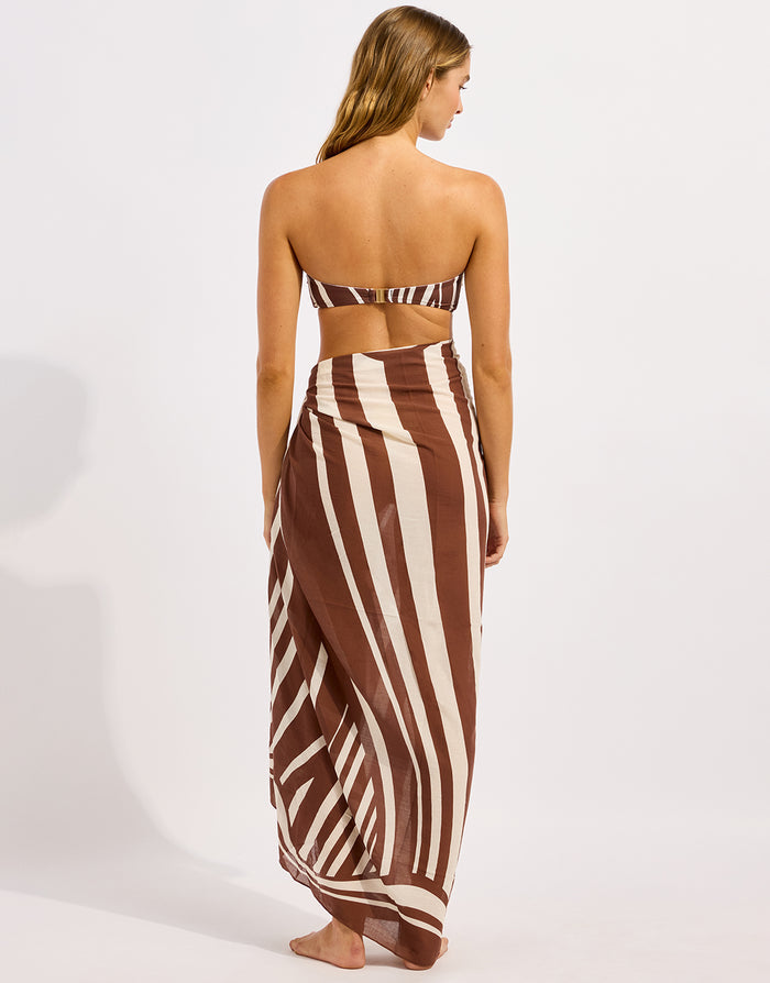 Seafolly Coastline Sarong - Cocoa - Simply Beach UK