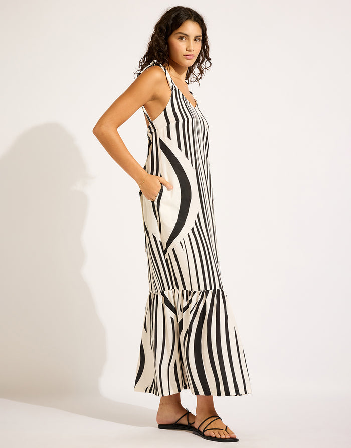 Seafolly Coastline Tie Back Maxi Dress - Black - Simply Beach UK