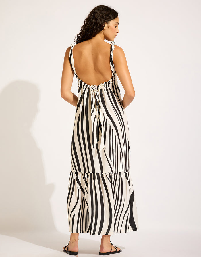 Seafolly Coastline Tie Back Maxi Dress - Black - Simply Beach UK