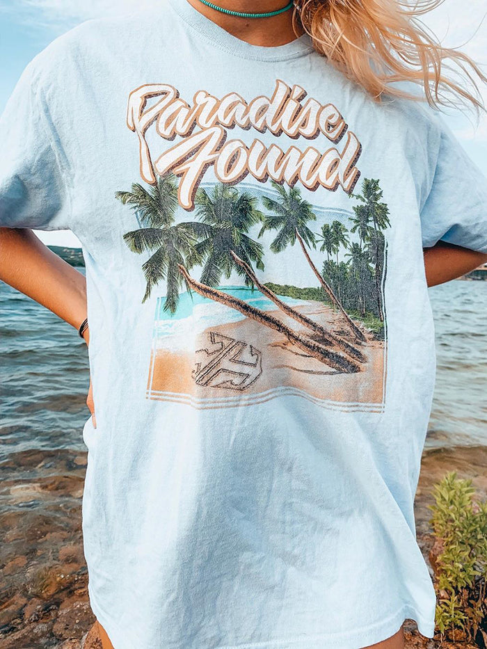 Coconut Printed Loose Casual Short-sleeved T-shirt