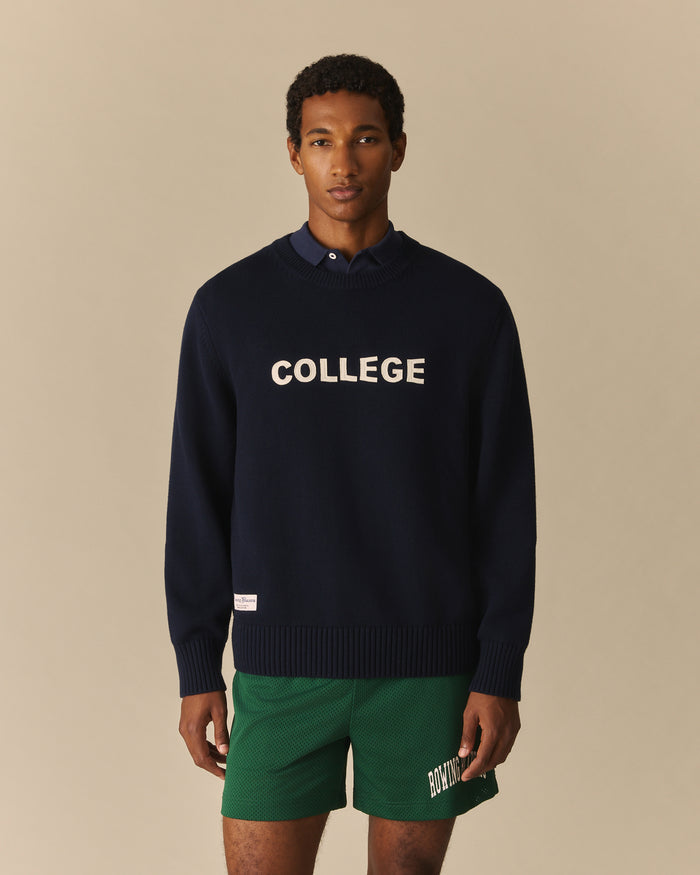 College Cotton Sweater Navy Navy / XL