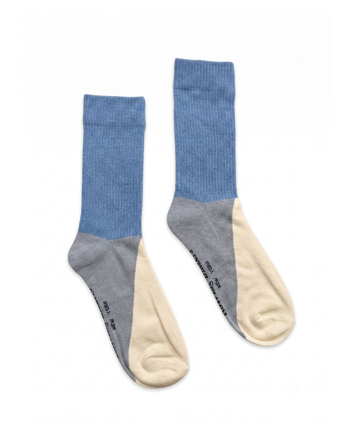 Color Block Socks Cream Beige Multi
