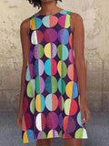 Color Polka Dots Pockets Sleeveless A-line Dresses