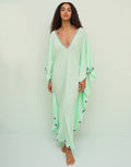 Pitusa Colourblock Pom Pom Sevillana Dress - Aqua - Simply Beach UK