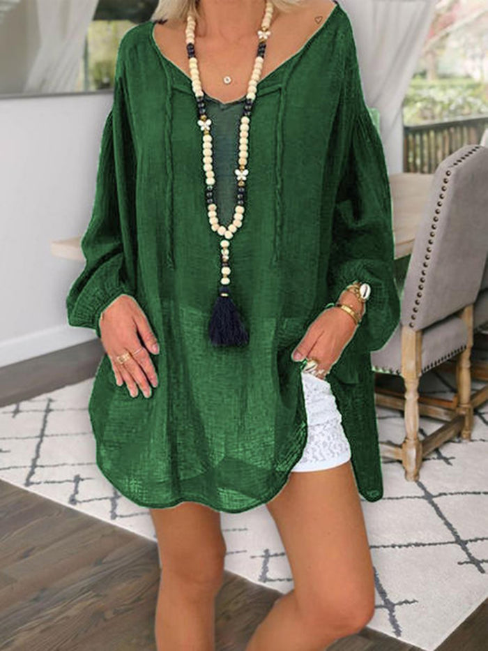 Cotton and Linen Loose Casual Dress