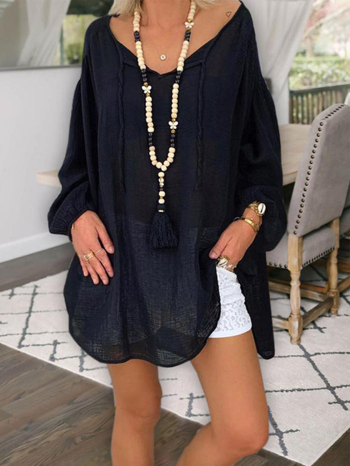 Cotton and Linen Loose Casual Dress
