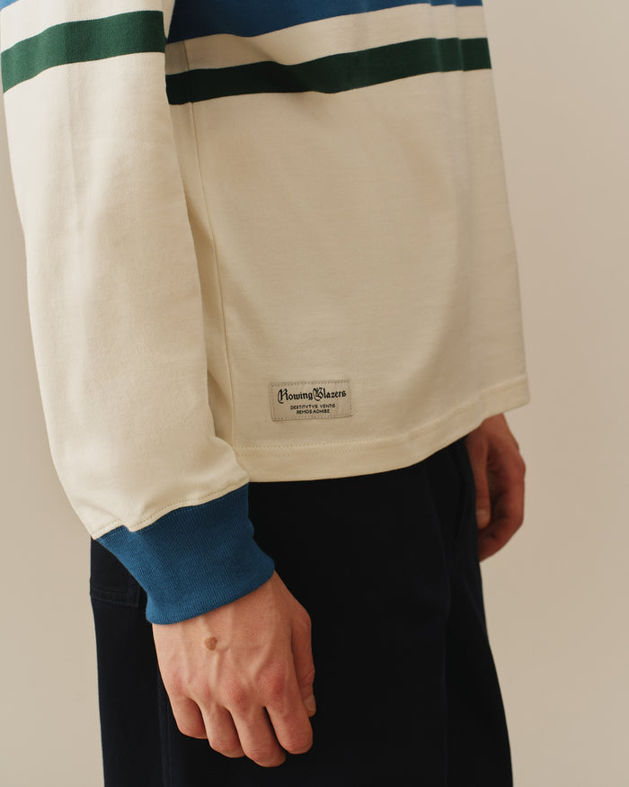 Cotton Center Stripe Rugby White