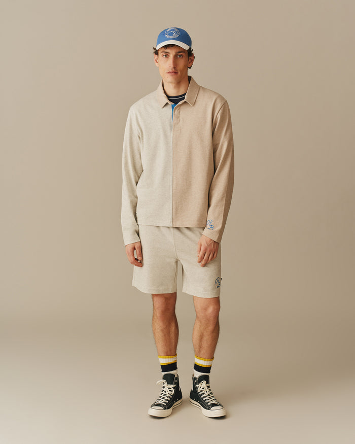 Cotton Color Blocked Rugby Khaki