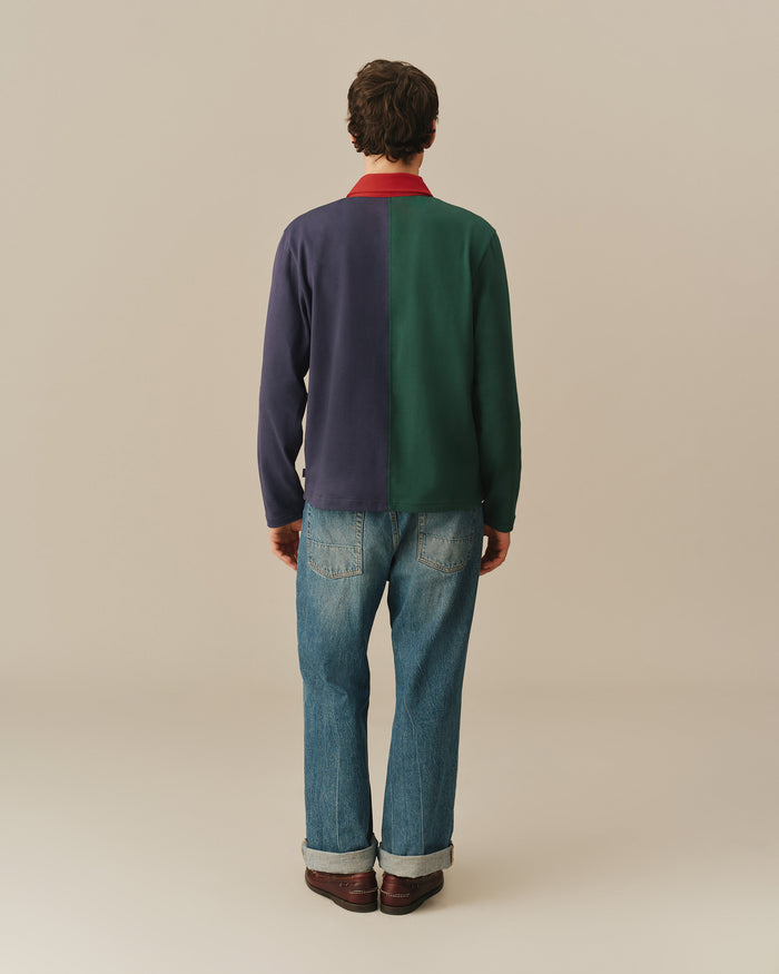 Cotton Color Blocked Rugby Primary Colorblock